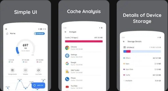 Clear cache of apps either manually or automatically